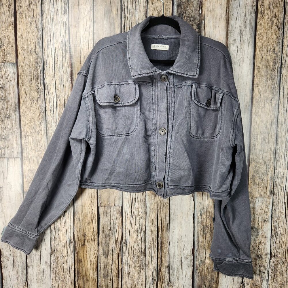 Free People SATURDAY Cropped Shirt Jacket - M - Picture 12 of 12